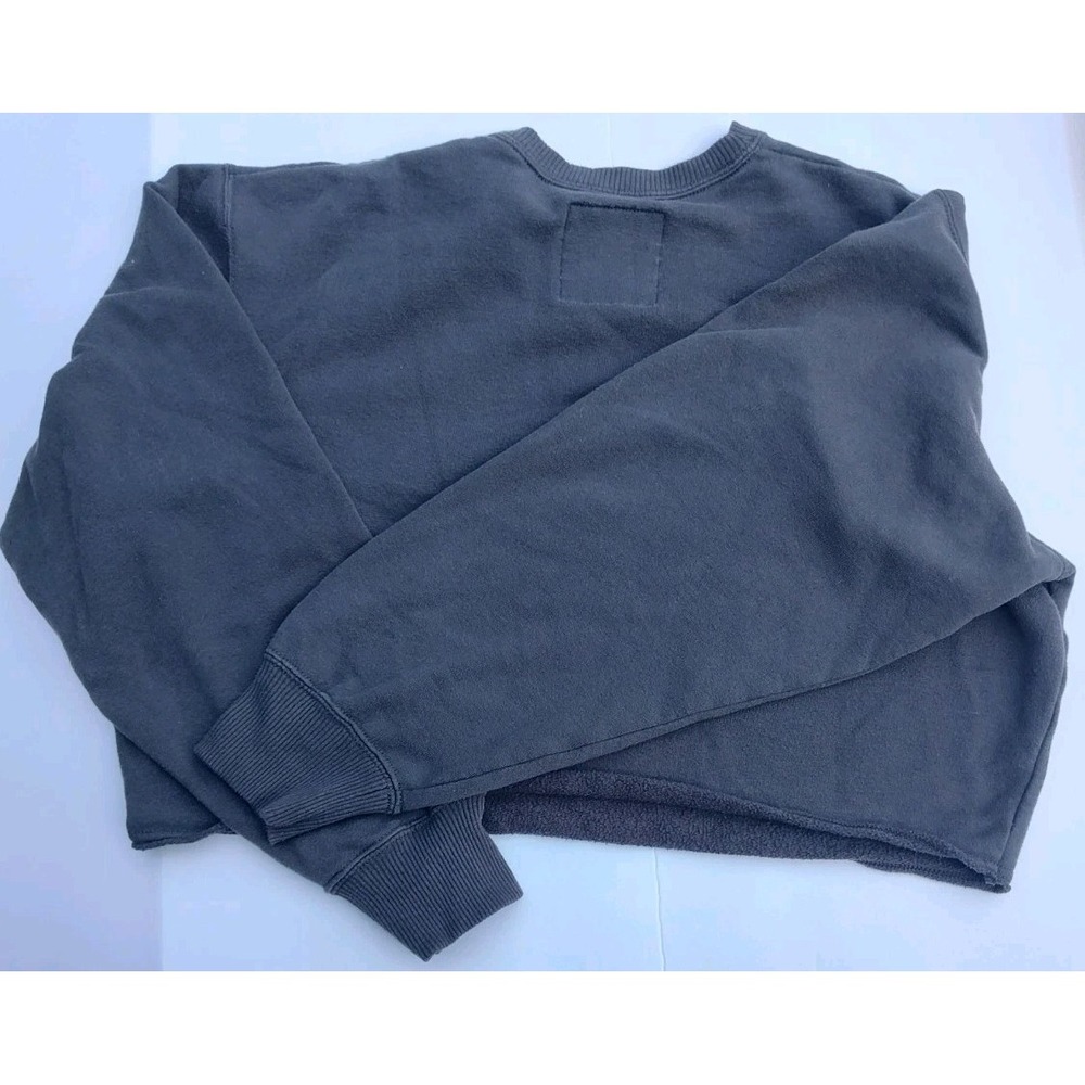 Hollister California Auto Show Cropped Raw Hem Crewneck Sweatshirt Small Gray - Picture 4 of 4